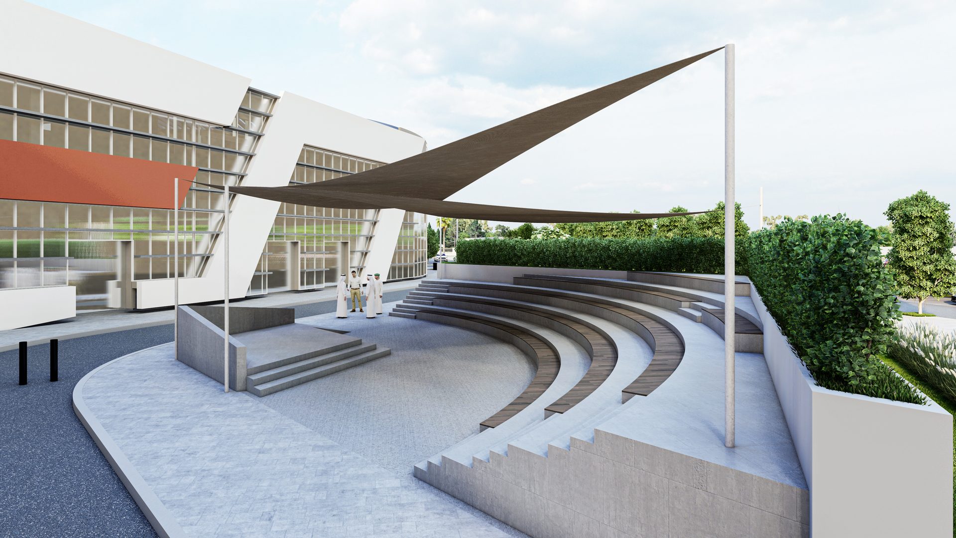 Outdoor theater at Al Jazeera Institute campus