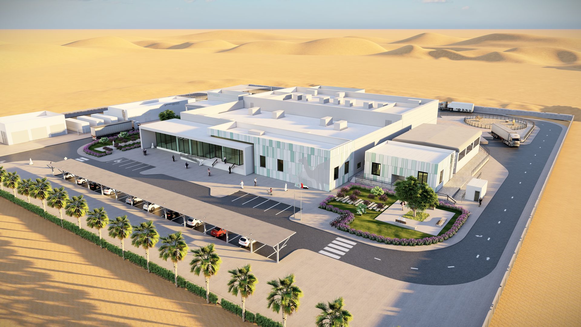 Aerial view of Al Ain Veterinary Hospital campus
